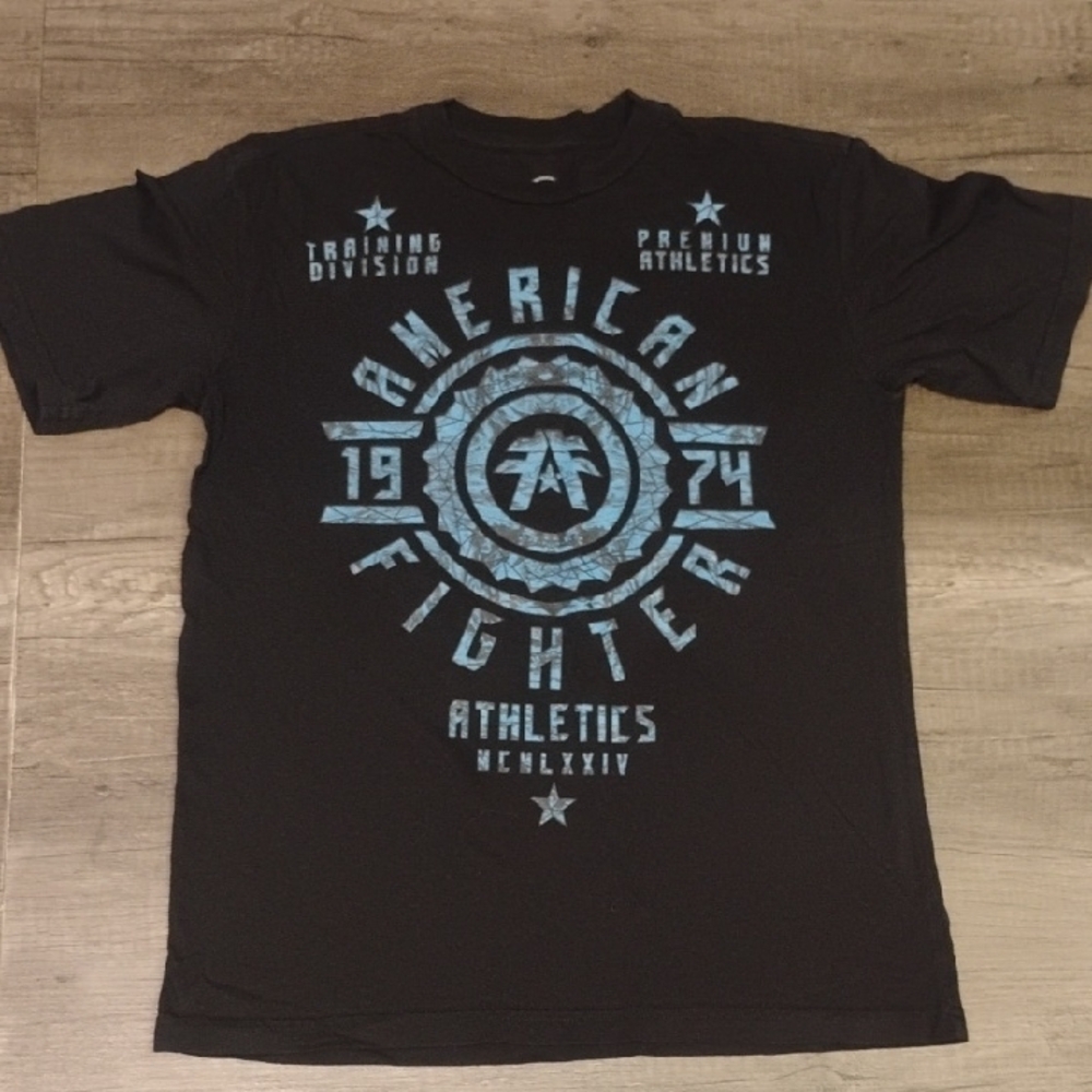 American Fighter Black and Blue Graphic Tee